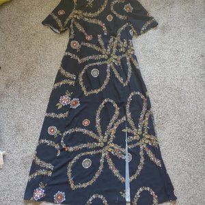 Black Patterned Maxi Dress